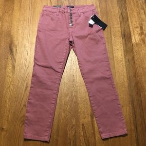 NWT Tinsel Button Up Dark Pink Capri Size 25 New